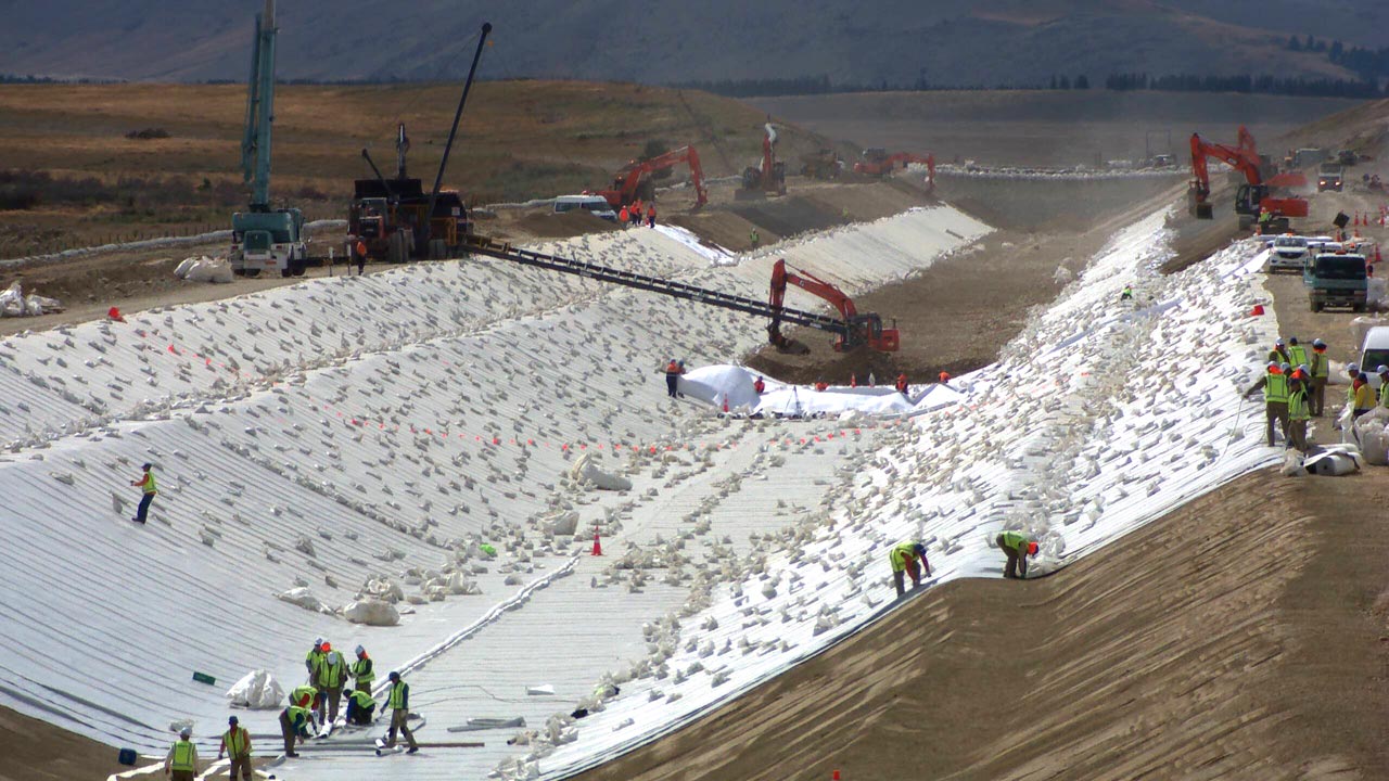 Lining of Tekapo canal